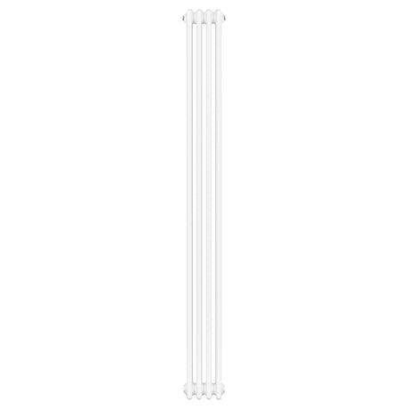 Radiateur traditionnel à 4 colonnes, dimensions 1800 x 200 mm, finition blanche lisse et élégante, idéal pour un intérieur classique
