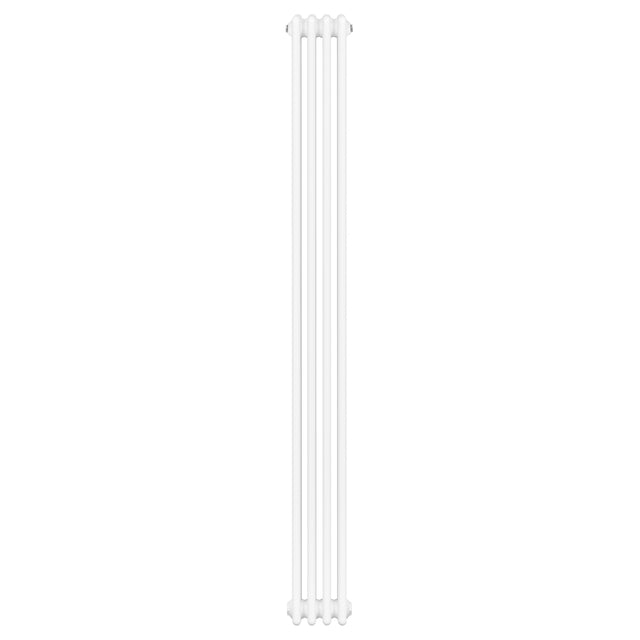 Radiateur traditionnel à 4 colonnes, dimensions 1800 x 200 mm, finition blanche lisse et élégante, idéal pour un intérieur classique