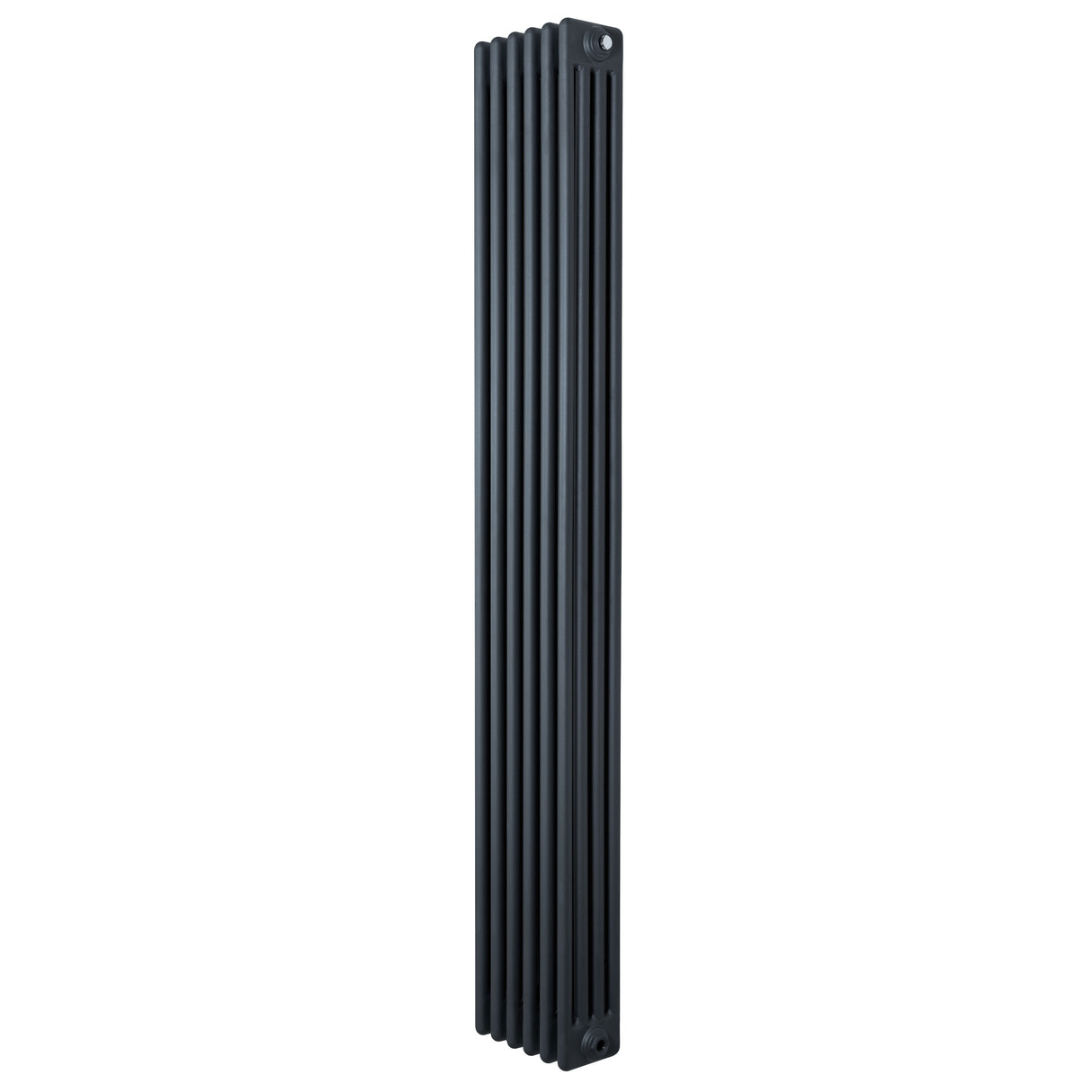 Radiateur traditionnel à 4 colonnes en gris anthracite, finition lisse, design vertical, dimensions 1800 x 290 mm, idéal pour un intérieur moderne