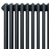 Radiateur traditionnel à 4 colonnes en gris anthracite, finition lisse, design élégant et moderne, dimensions 1800 x 290 mm