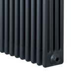Radiateur traditionnel à 4 colonnes en gris anthracite, finition lisse, dimensions 1800 x 290 mm, design élégant et fonctionnel