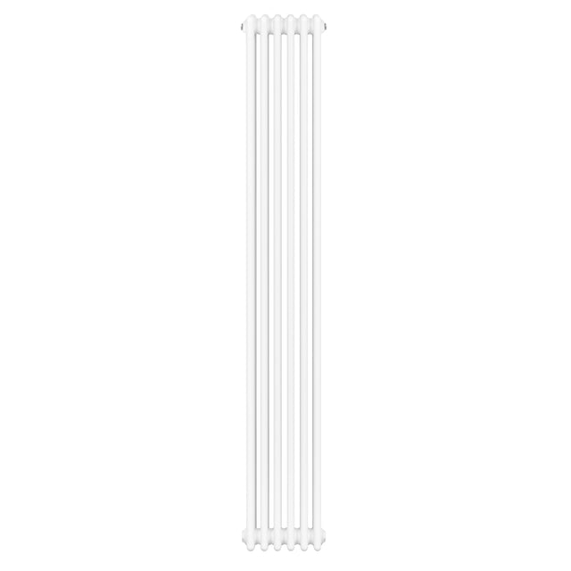 Radiateur traditionnel à 4 colonnes, blanc, 1800 x 290 mm, avec une finition lisse et des lignes épurées, idéal pour un intérieur classique