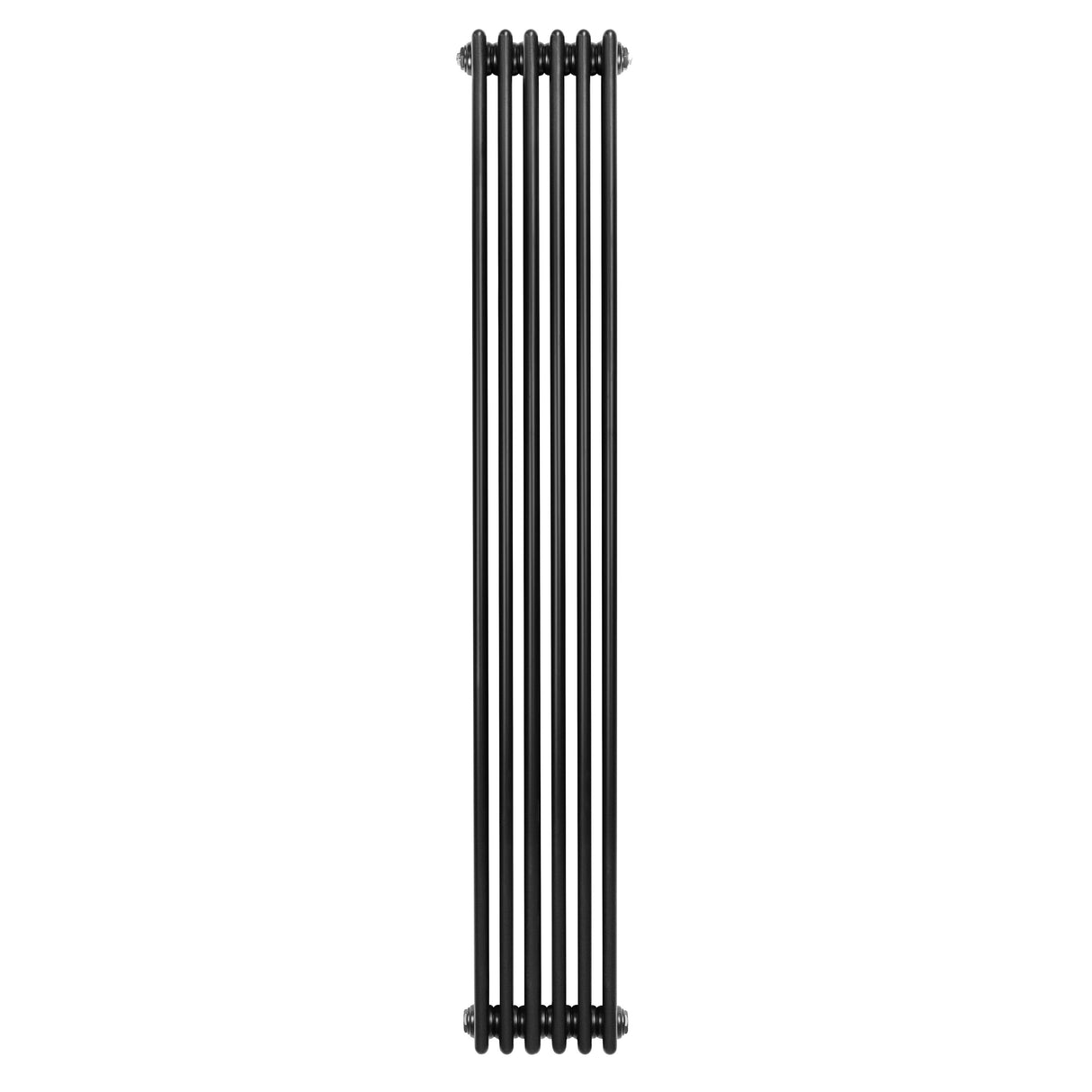 Radiateur traditionnel à 4 colonnes, finition noire, design vertical élégant, dimensions 1800 x 290 mm, idéal pour le chauffage intérieur