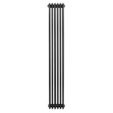 Radiateur traditionnel à 4 colonnes, finition noire, design vertical élégant, dimensions 1800 x 290 mm, idéal pour le chauffage intérieur