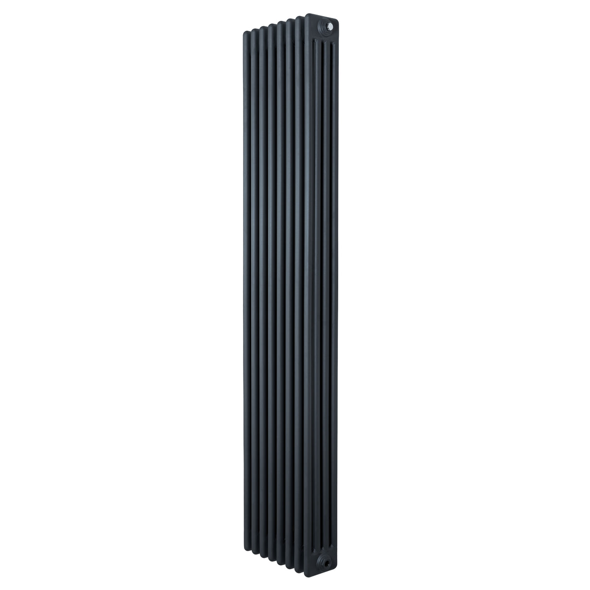 Radiateur traditionnel à 4 colonnes, 1800 x 380 mm, en gris anthracite, avec une finition lisse et des lignes verticales élégantes
