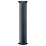 Radiateur traditionnel à 4 colonnes en gris anthracite, 1800 x 380 mm, avec une finition lisse et des lignes élégantes pour un style classique