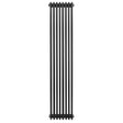 Radiateur traditionnel noir à 4 colonnes, 1800 x 380 mm, avec une finition lisse et des lignes épurées, idéal pour un intérieur élégant