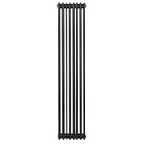Radiateur traditionnel noir à 4 colonnes, 1800 x 380 mm, avec une finition lisse et des lignes épurées, idéal pour un intérieur élégant