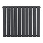 Radiateur plat à 1 panneau de 600 x 700 mm en gris anthracite, avec des lattes verticales lisses et modernes, finition mate