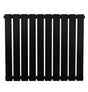 Radiateur plat noir à un panneau, dimensions 600 x 700 mm, avec des lattes lisses et un design moderne et épuré