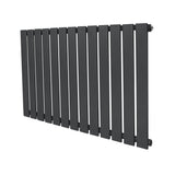 Radiateur plat à 1 panneau de 600 x 910 mm, finition gris anthracite, design moderne avec des lattes verticales élégantes et minimalistes