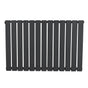 Radiateur plat à 1 panneau de 600 x 910 mm en gris anthracite, avec des lattes verticales et une finition lisse et moderne