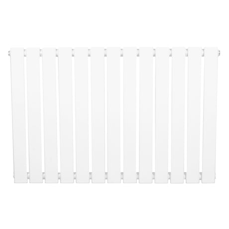 Radiateur plat à un panneau, 600 x 910 mm, finition blanche lisse, design moderne avec des lattes verticales élégantes