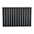 Radiateur plat noir à 1 panneau, dimensions 600 x 910 mm, avec une surface lisse et des lattes verticales élégantes