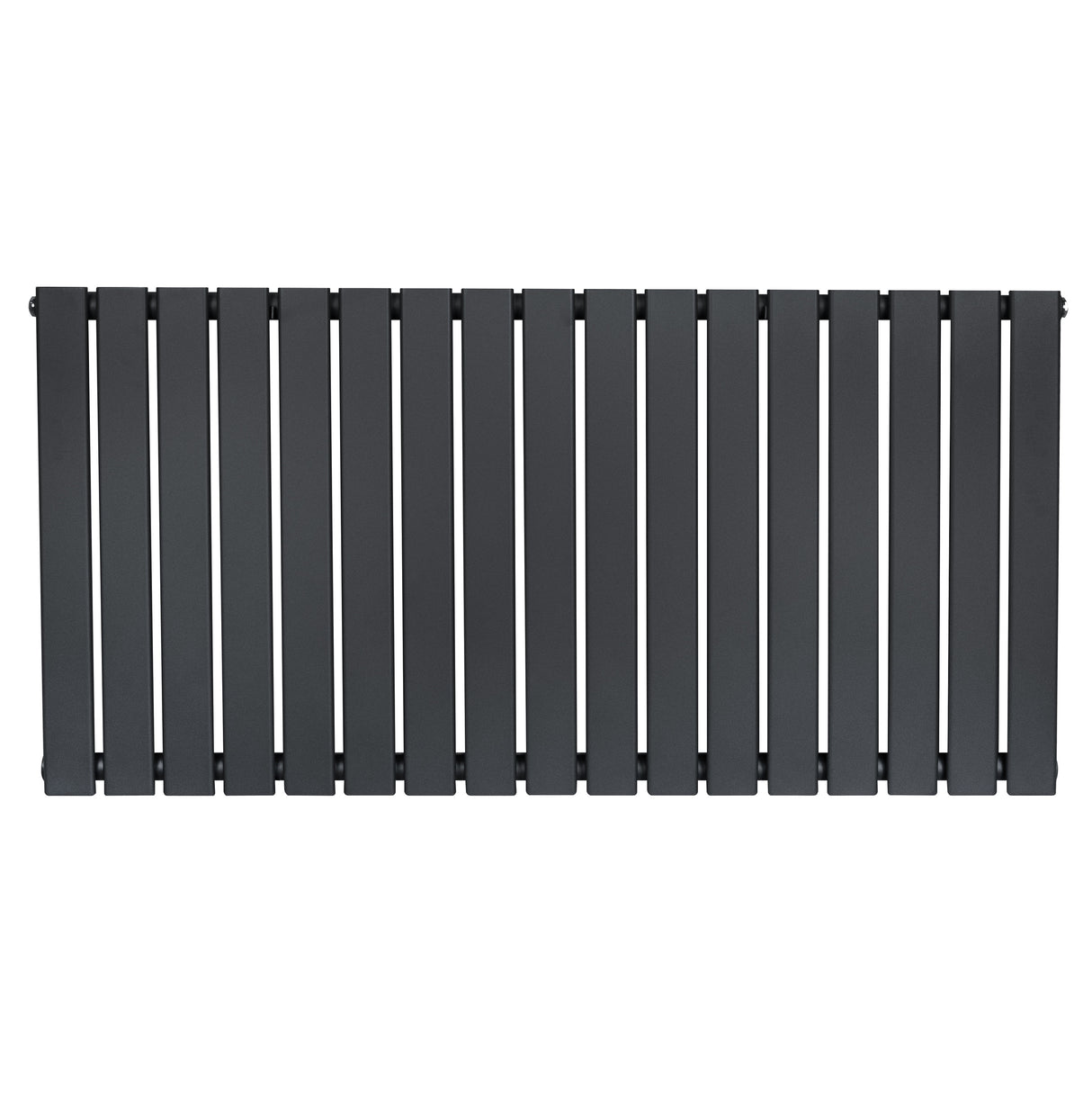 Radiateur plat à un panneau de 600 x 1190 mm, finition gris anthracite, design moderne avec des lattes verticales élégantes
