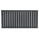 Radiateur plat à un panneau de 600 x 1190 mm, finition gris anthracite, design moderne avec des lattes verticales élégantes