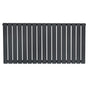 Radiateur plat à un panneau de 600 x 1190 mm, finition gris anthracite, design moderne avec des lattes verticales élégantes