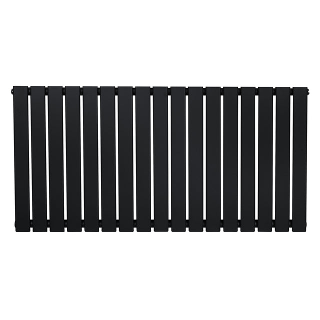 Radiateur plat noir à un panneau, dimensions 600 x 1190 mm, avec une surface lisse et des lignes épurées pour un design moderne