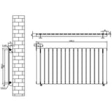 Radiateur plat noir à un panneau, dimensions 600 x 1190 mm, design moderne avec lignes épurées et surface lisse, idéal pour un intérieur contemporain