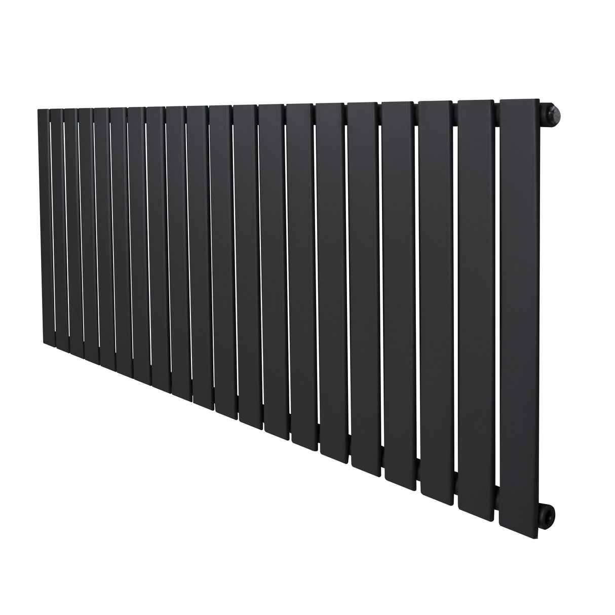 Radiateur plat à un panneau de 600 x 1400 mm, finition gris anthracite, avec des lattes verticales et une surface lisse moderne