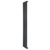 Radiateur plat à 1 panneau, 1600 x 280 mm, finition gris anthracite, design moderne avec surface lisse et lignes épurées