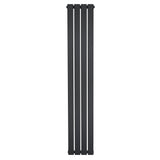 Radiateur plat à un panneau, 1600 x 280 mm, finition gris anthracite, design moderne et épuré, surface lisse et élégante
