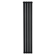 Radiateur plat noir à un panneau, dimensions 1600 x 280 mm, design moderne avec des lignes épurées et une finition lisse