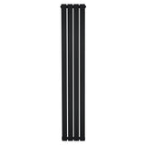 Radiateur plat noir à un panneau, dimensions 1600 x 280 mm, design moderne avec des lignes épurées et une finition lisse