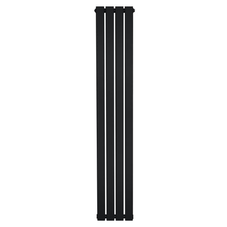 Radiateur plat noir à un panneau, dimensions 1600 x 280 mm, design moderne avec des lignes épurées et une finition lisse