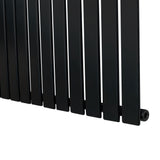 Radiateur plat noir à un panneau, dimensions 1600 x 280 mm, finition lisse et moderne, conçu pour un chauffage efficace et élégant