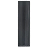 Radiateur plat à un panneau de 1600 x 420 mm en gris anthracite, avec une finition lisse et moderne, idéal pour un intérieur contemporain