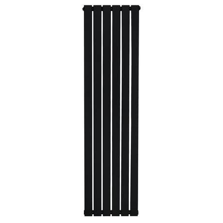 Radiateur plat noir à un panneau, dimensions 1600 x 420 mm, design moderne avec des lignes épurées et une finition lisse