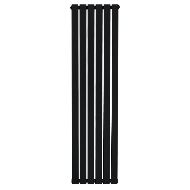 Radiateur plat noir à un panneau, dimensions 1600 x 420 mm, design moderne avec des lignes épurées et une finition lisse
