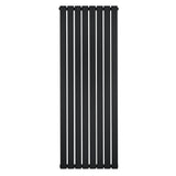 Radiateur plat noir à un panneau, dimensions 1600 x 560 mm, avec un design moderne et des lignes épurées, idéal pour un intérieur contemporain