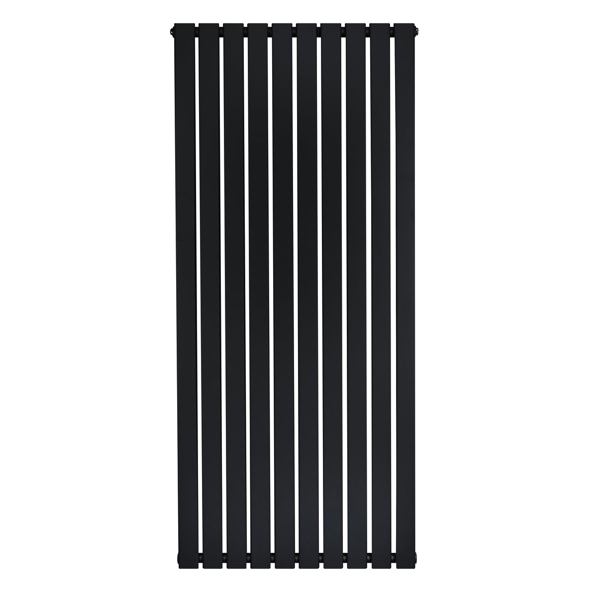 Radiateur plat noir à 1 panneau, dimensions 1600 x 700 mm, avec des lattes verticales et une finition lisse et moderne