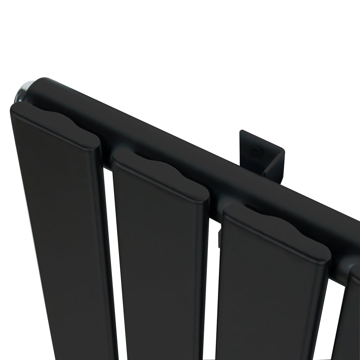 Radiateur plat noir à un panneau, dimensions 1600 x 700 mm, avec une surface lisse et des bords arrondis pour un design moderne