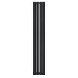 Radiateur plat noir à un panneau, dimensions 1800 x 280 mm, design moderne et épuré, surface lisse et finition mate