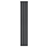 Radiateur plat noir à un panneau, dimensions 1800 x 280 mm, design moderne et épuré, surface lisse et finition mate