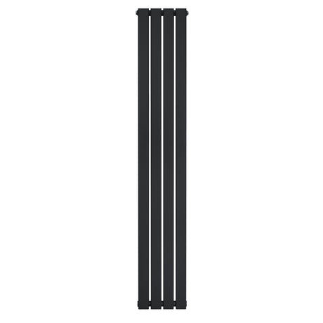 Radiateur plat noir à un panneau, dimensions 1800 x 280 mm, design moderne et épuré, surface lisse et finition mate