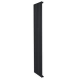 Radiateur plat noir à 1 panneau, dimensions 1800 x 420 mm, design élégant avec des lignes verticales et une finition lisse et moderne