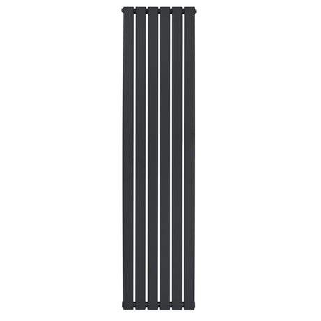 Radiateur plat noir à un panneau, dimensions 1800 x 420 mm, avec un design moderne et des lignes épurées pour un intérieur élégant