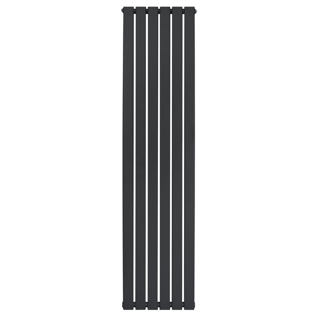 Radiateur plat noir à un panneau, dimensions 1800 x 420 mm, avec un design moderne et des lignes épurées pour un intérieur élégant