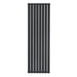 Radiateur plat noir à un panneau, dimensions 1800 x 560 mm, avec une finition lisse et des lignes verticales élégantes