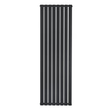 Radiateur plat noir à un panneau, dimensions 1800 x 560 mm, avec une finition lisse et des lignes verticales élégantes