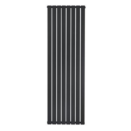Radiateur plat noir à un panneau, dimensions 1800 x 560 mm, avec une finition lisse et des lignes verticales élégantes