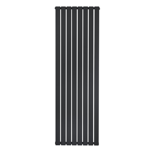 Radiateur plat noir à un panneau, dimensions 1800 x 560 mm, avec une finition lisse et des lignes verticales élégantes