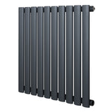 Radiateur à colonnes ovales gris anthracite, 1 panneau, dimensions 600 x 600 mm, surface lisse et moderne, design élégant et fonctionnel