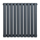 Radiateur à colonnes ovales gris anthracite, 1 panneau, dimensions 600 x 600 mm, surface lisse et moderne, design élégant et fonctionnel