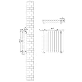 Radiateur à colonnes ovales gris anthracite, dimensions 600 x 600 mm, design élégant avec surface lisse et finitions modernes