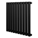 Radiateur à colonnes ovales noir, 600 x 600 mm, avec finition mate et design élégant, idéal pour un chauffage efficace et moderne
